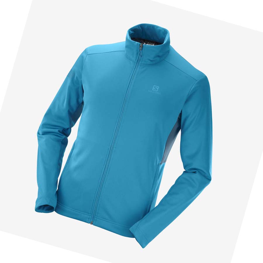 Salomon GORE TEX INFINIUM™ WINDSTOPPER® Kabát Férfi Kék | HU 2373YXF